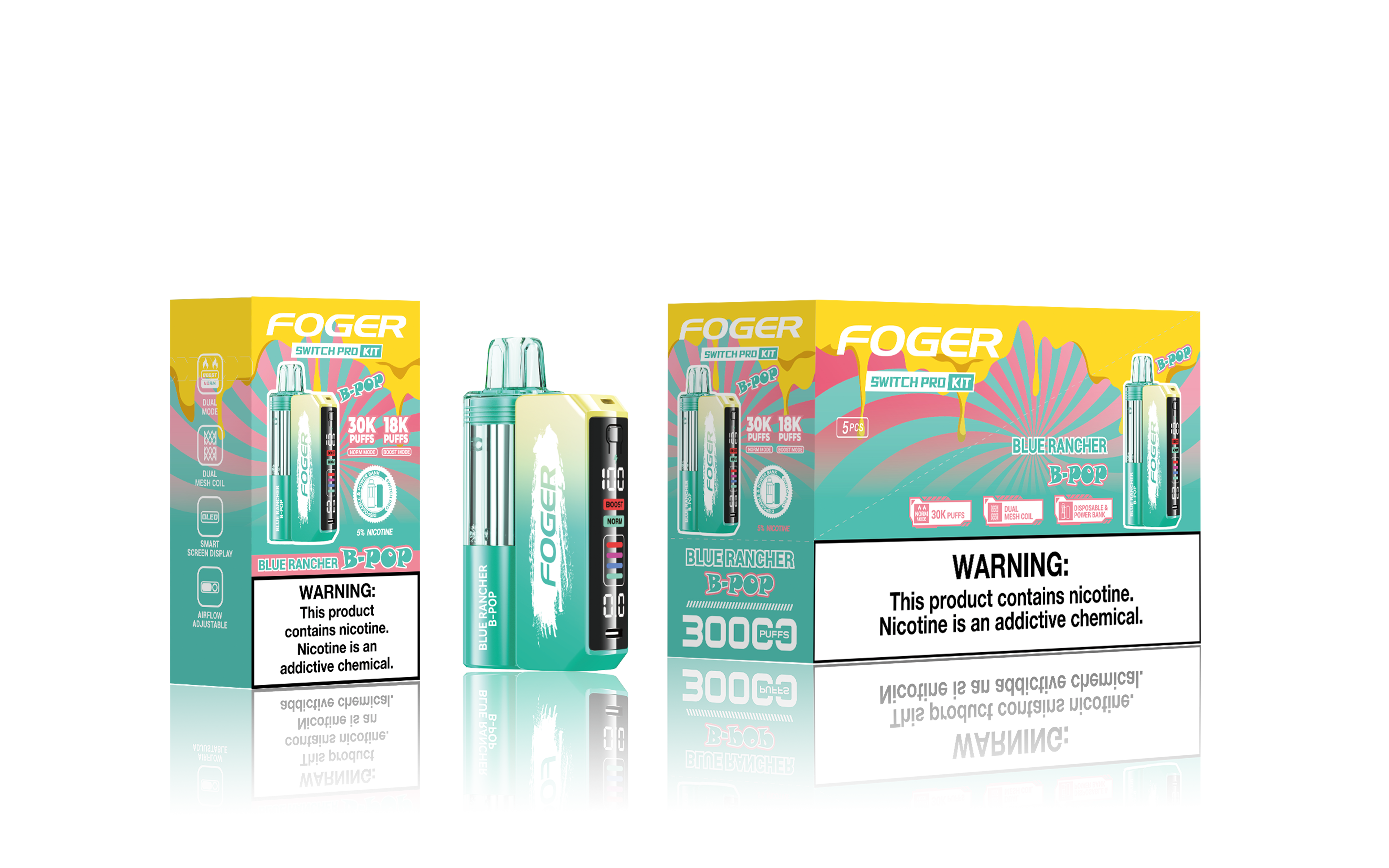 FOGER SWITCH PRO 5% 30K PUFFS DISPOSABLE KIT Empire Wholesale FOGER SWITCH PRO 5% 30K PUFFS DISPOSABLE KIT Empire Wholesale